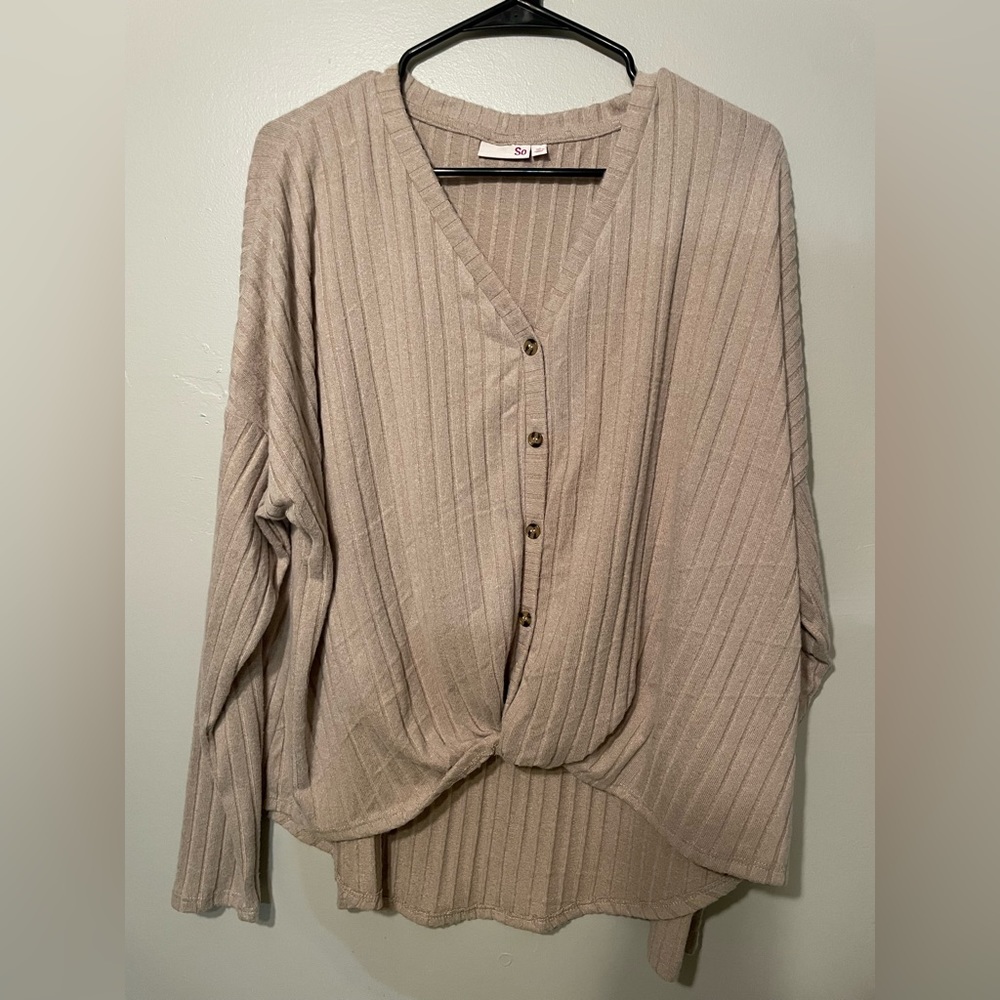 Tan button down shirt